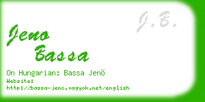 jeno bassa business card